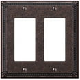 thumbnail image 1 of Amerelle 74RRAZ Moderne Wallplate 2 Rocker Cast Metal Aged Bronze 1-Pack, 1 of 7