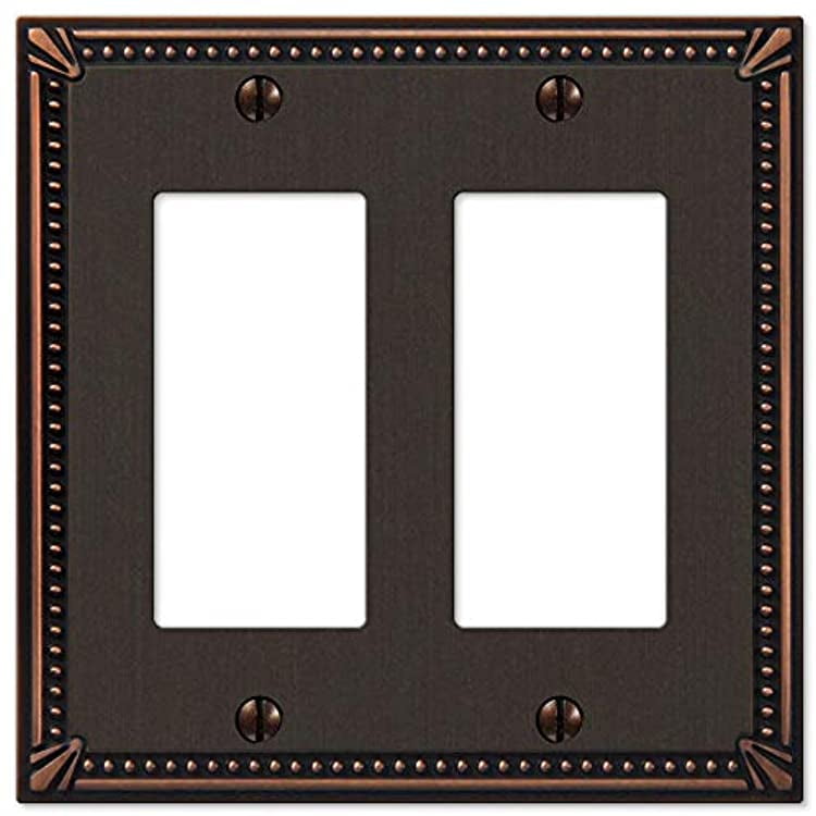 Aged Bronze 2-Gang Cast Metal Decorative Wall Plate
