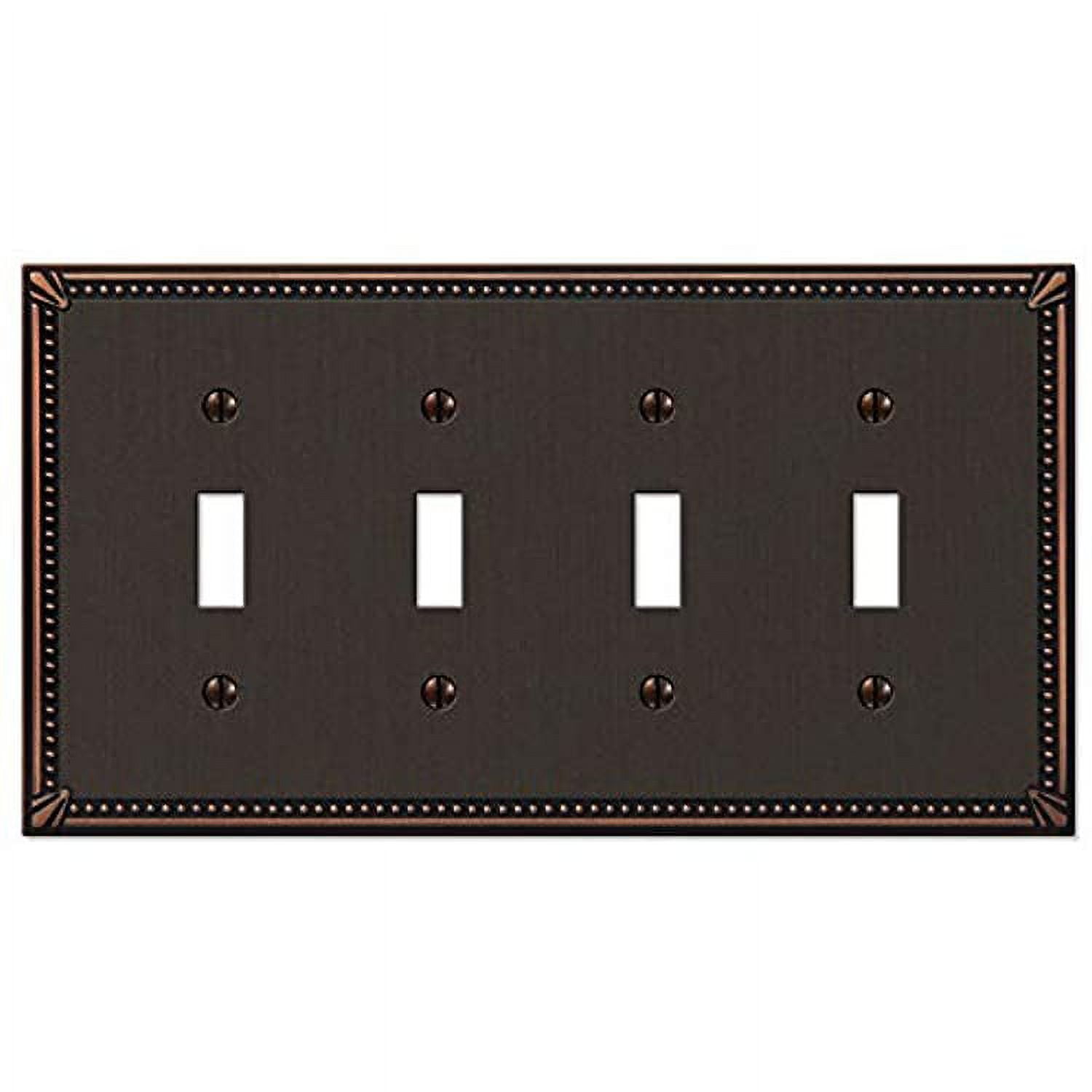 Aged Bronze Quad Toggle Cast Metal Wall Plate