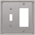 thumbnail image 1 of Amerelle 74TRBN Moderne Wallplate 1 Toggle / 1 Rocker Cast Metal Brushed Nickel 1-Pack, 1 of 7