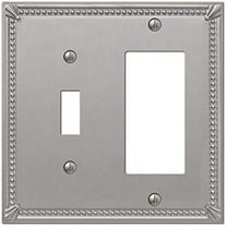 Amerelle 74TRBN Moderne Wallplate 1 Toggle / 1 Rocker Cast Metal Brushed Nickel 1-Pack