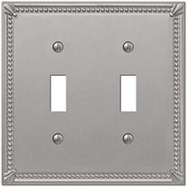 Amerelle 74TTBN Moderne Wallplate 2 Toggle Cast Metal Brushed Nickel 1-Pack