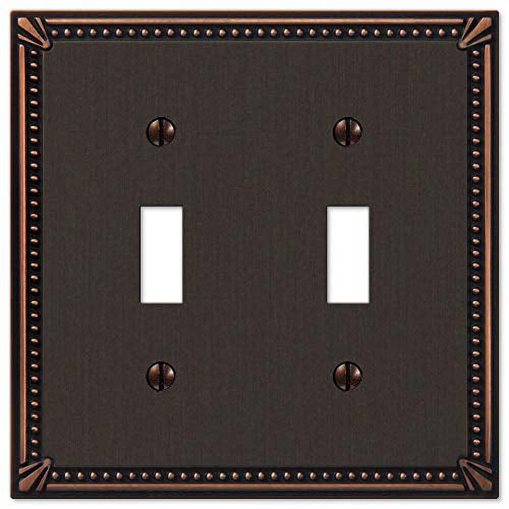 Aged Bronze 2-Gang Cast Metal Toggle Wall Plate