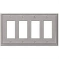 thumbnail image 1 of Amerelle 77R4BN Moderne Wallplate 4 Rocker Cast Metal Brushed Nickel 1-Pack, 1 of 7