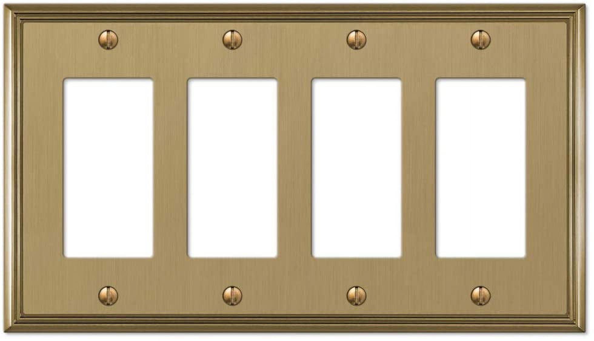 Brushed Bronze Quad Rocker 4-Gang Metal Wall Plate