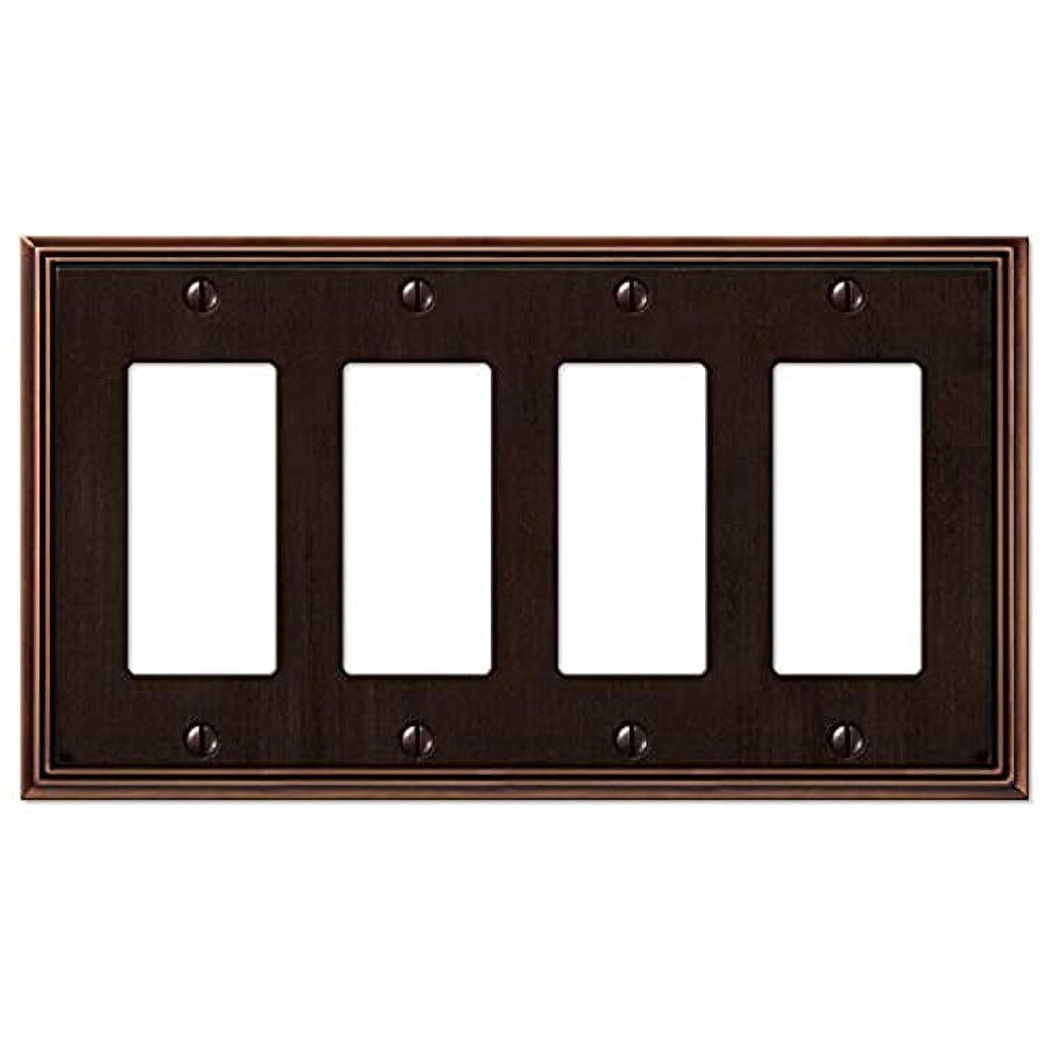 Amerelle 77R4DB Moderne Wallplate 4 Rocker Cast Metal Aged Bronze 1-Pack
