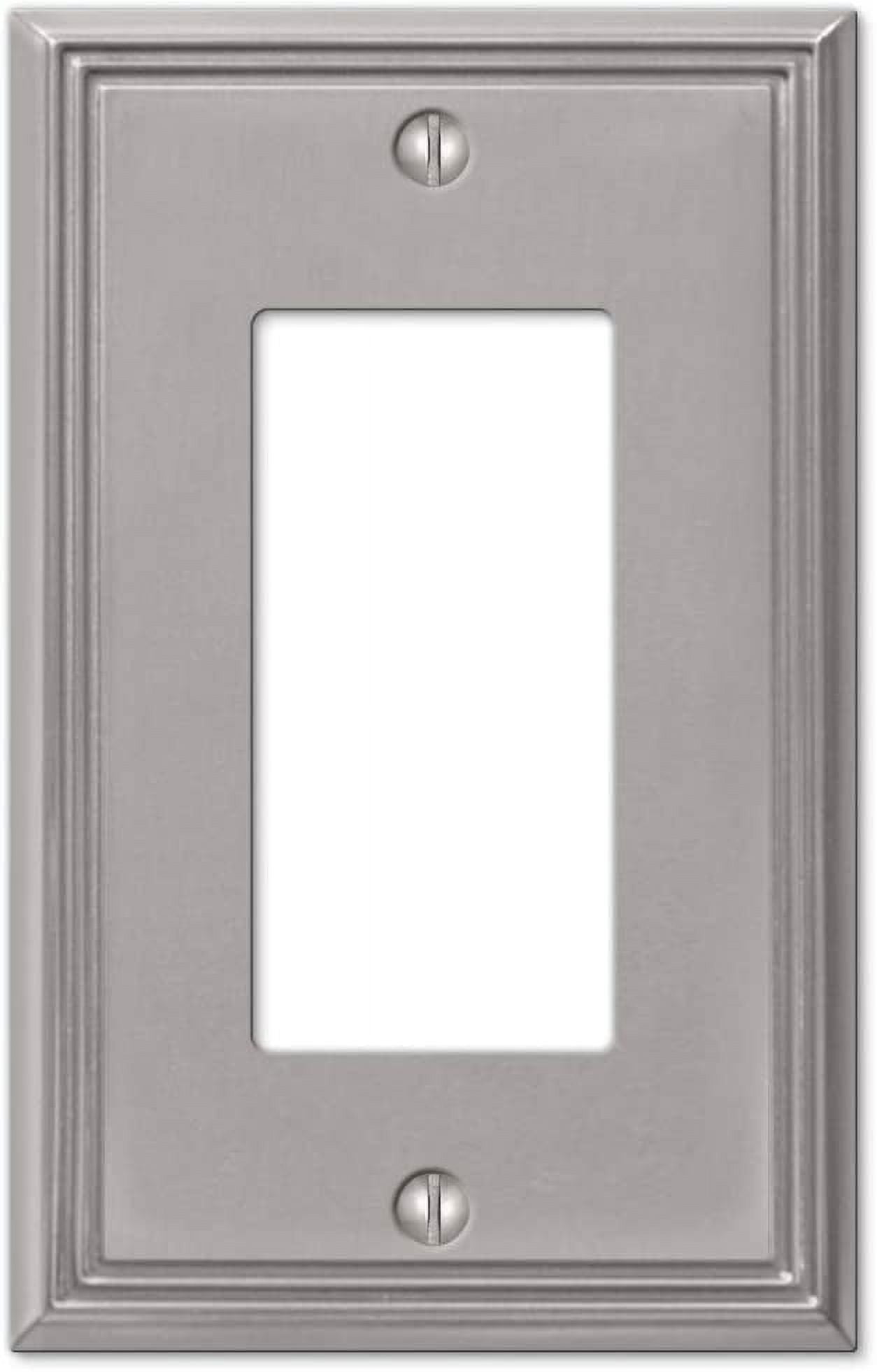 Amerelle Brushed Nickel 1-Gang Metal Wall Plate