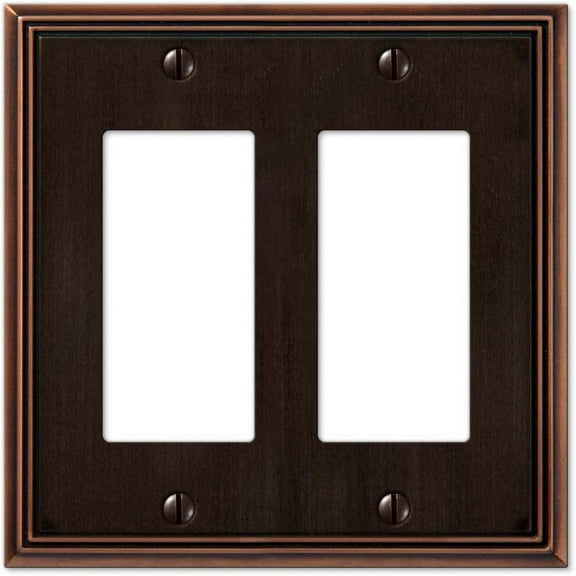 Amerelle 77RRDB Moderne Wallplate 2 Rocker Cast Metal Aged Bronze 1-Pack