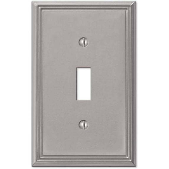 Amerelle 77TBN Moderne Wallplate 1 Toggle Cast Metal Brushed Nickel 1-Pack