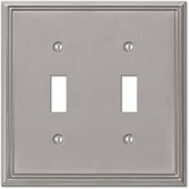 Amerelle 77TTBN Moderne Wallplate 2 Toggle Cast Metal Brushed Nickel 1-Pack