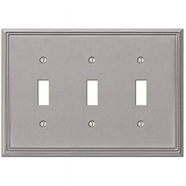 Amerelle 77TTTBN Moderne Wallplate 3 Toggle Cast Metal Brushed Nickel 1-Pack