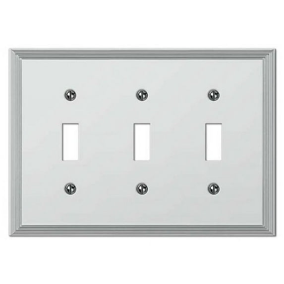 Amerelle 77TTTCH Metro Wallplate, 3 Toggle, Steel, Chrome, 1-Pack