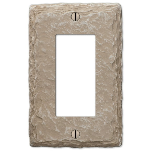 Amerelle 8345RA Faux Slate Wallplate, 1 Rocker, Faux Slate, Almond, 1-Pack