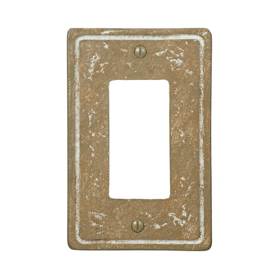 Amerelle 8348R Faux Stone Wallplate, 1 Rocker GFCI, Faux Stone, Noce, 1-Pack