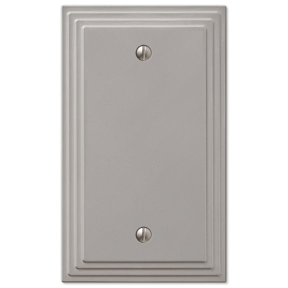 Amerelle 84BN Steps Wallplate, 1 Blank, Cast Metal, Satin Nickel, 1-Pack