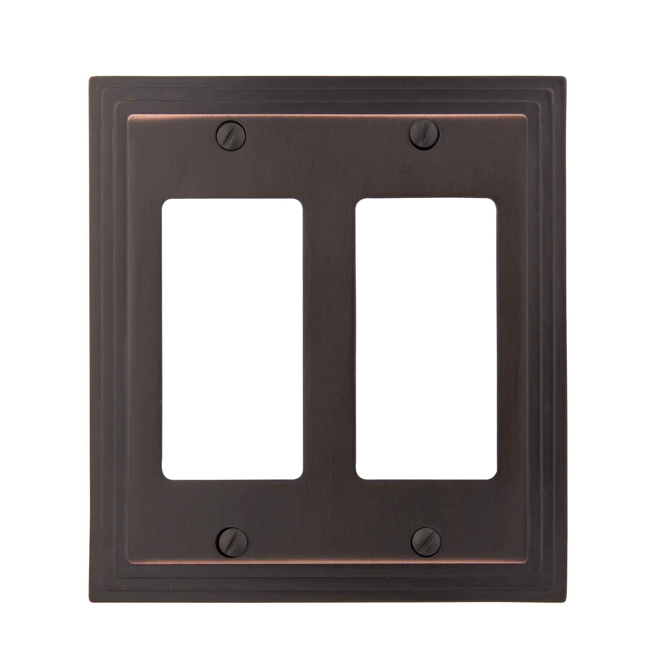 Aged Bronze Double Rocker Cast Metal Wallplate