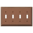 thumbnail image 1 of Amerelle 84T4AC Steps Wallplate, 4 Toggle, Cast Metal, Antique Copper, 1-Pack, 1 of 2