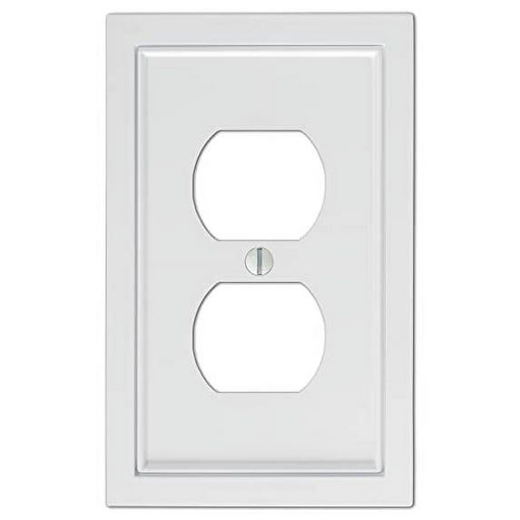 Amerelle 900DW Shaker Wallplate, 1 Duplex, Cast Metal, White, 1-Pack