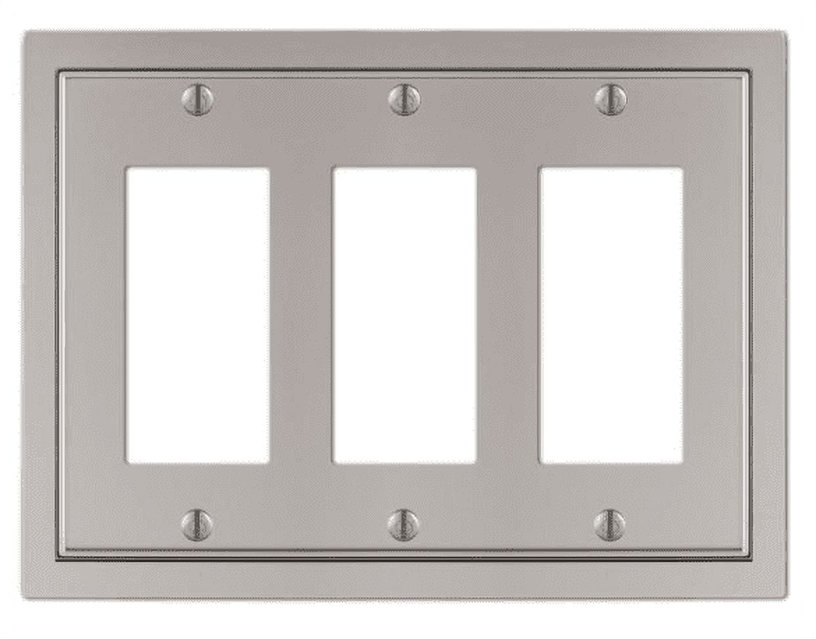 Satin Nickel Triple Rocker Cast Metal Wallplate