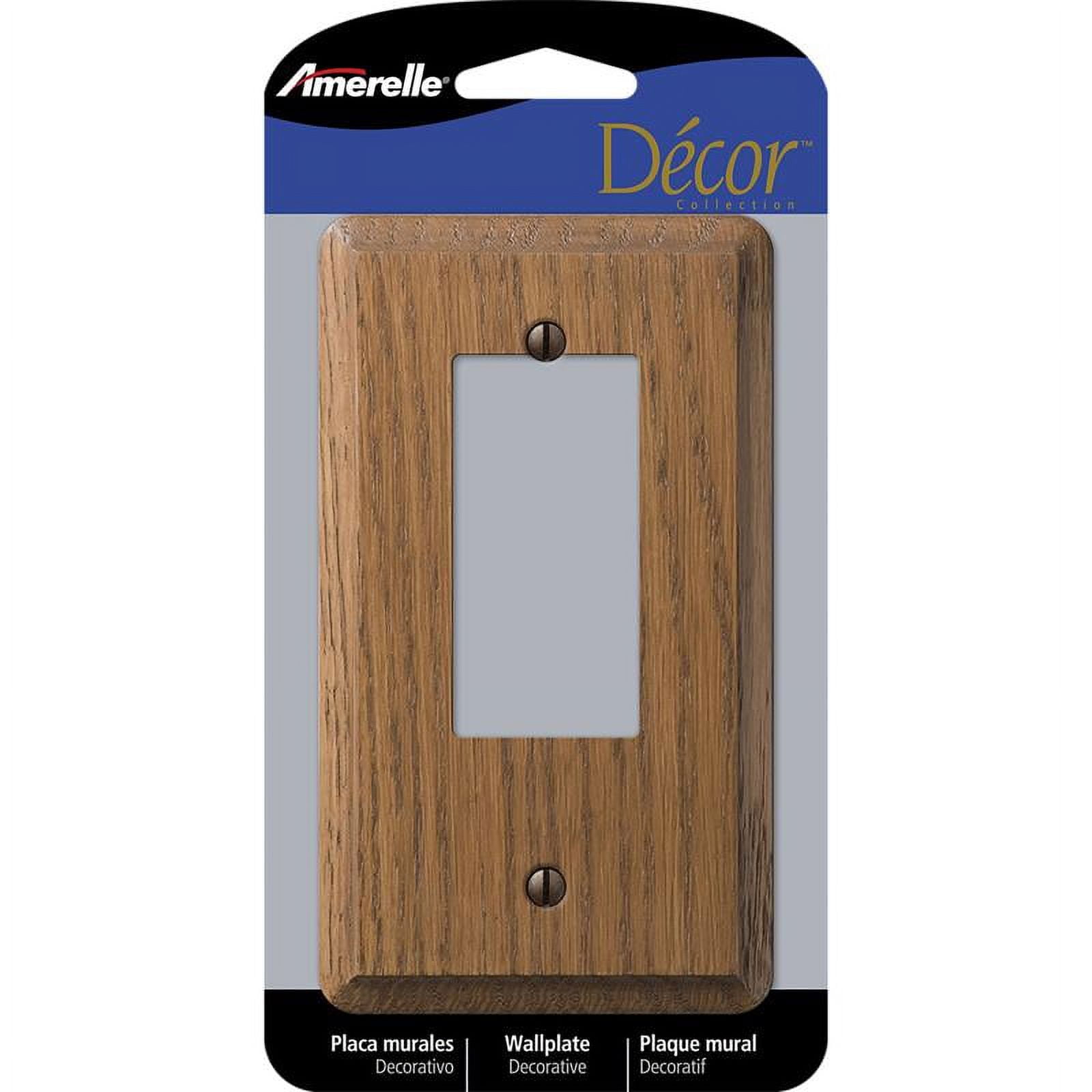 Medium Oak Brown 1-Gang Rectangle Wall Plate
