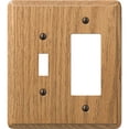 thumbnail image 1 of AmerTac 901TRL 1 Toggle/1 Rocker Traditional Oak Wood Wallplate, 1 of 4