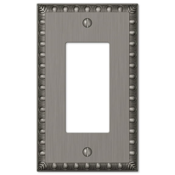Amerelle 90RAN Egg & Dart Wallplate, 1 Rocker, Cast Metal, Antique Nickel, 1-Pack