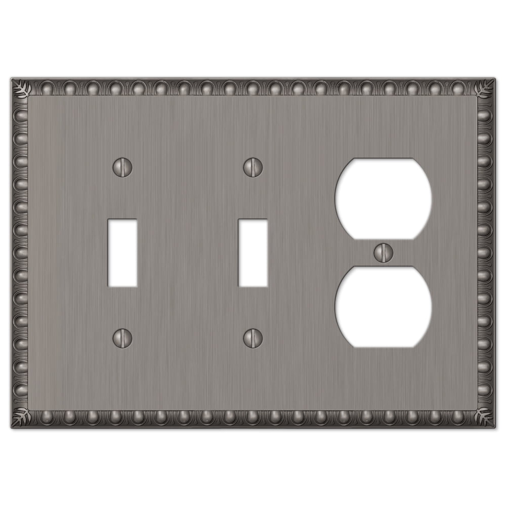Antique Nickel Double Toggle Single Duplex Metal Wallplate