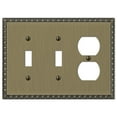 thumbnail image 1 of Amerelle 90TTDBB Egg & Dart Wallplate, 2 Toggle / 1 Duplex, Cast Metal, Brushed Brass, 1-Pack, 1 of 3