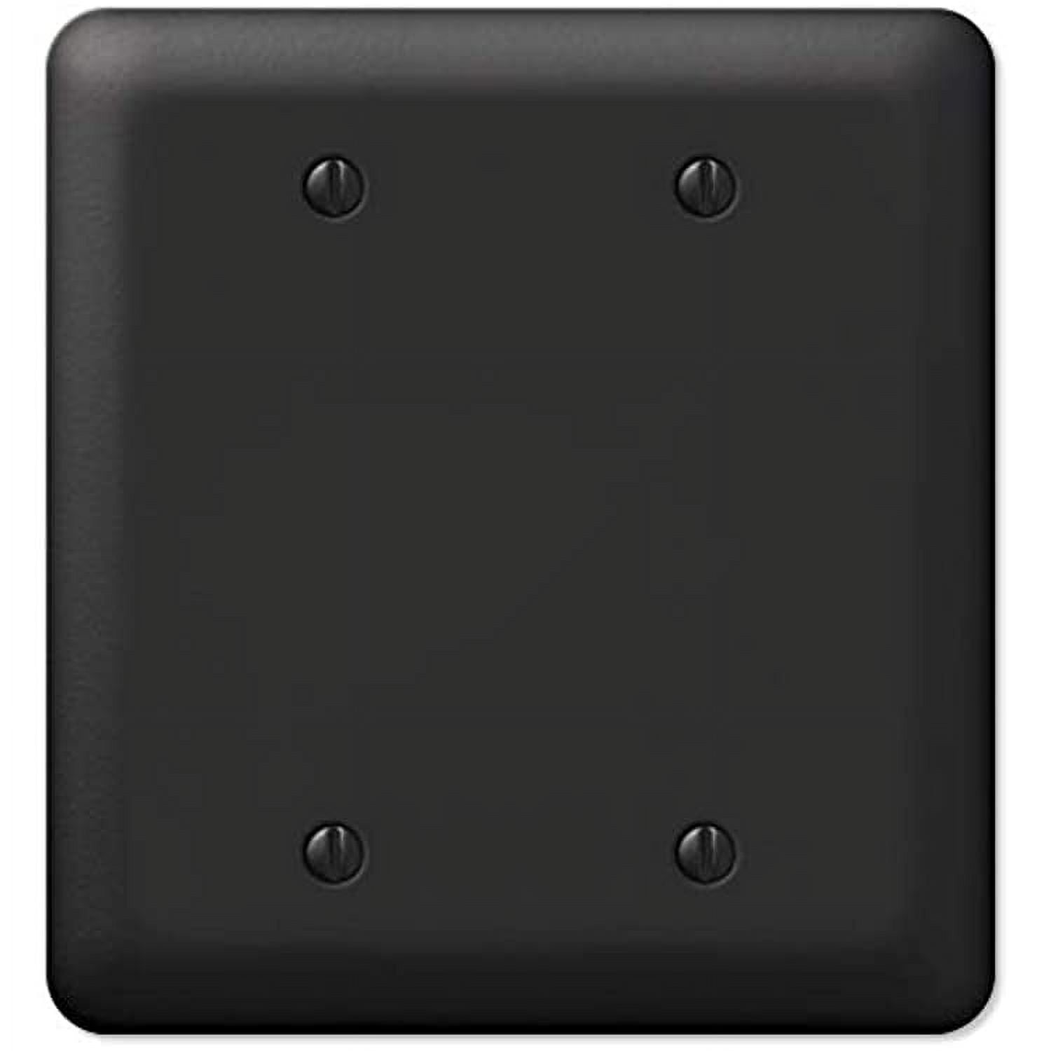 Devon Black Metal 2-Gang Blank Wall Plate
