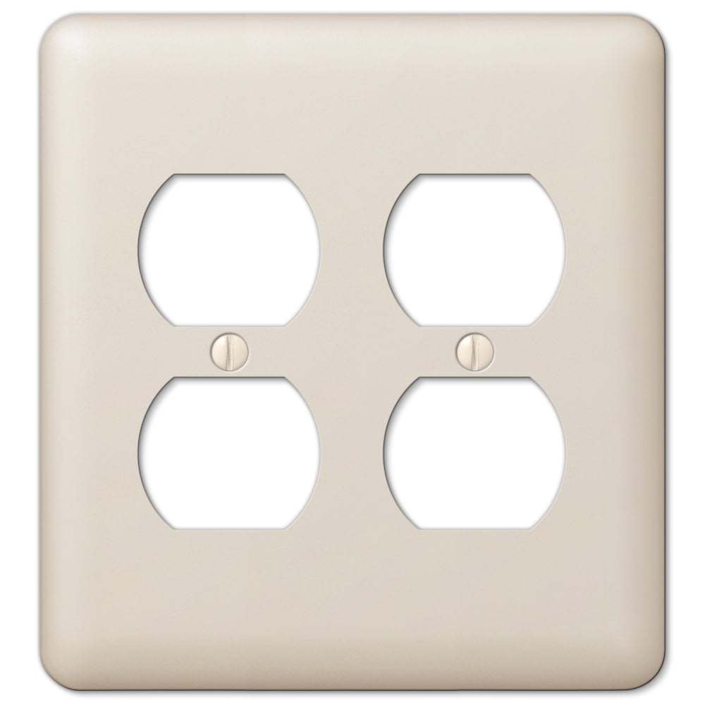Light Almond Double Duplex Steel Wall Plate