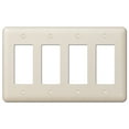 thumbnail image 1 of Amerelle 935R4AL Devon Wallplate, 4 Rocker, Steel, Light Almond, 1-Pack, 1 of 2
