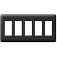 thumbnail image 1 of Amerelle 935R5BK Moderne Wallplate 5 Rocker Steel Black 1-Pack, 1 of 7