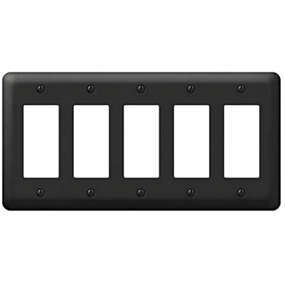 Amerelle 935R5BK Moderne Wallplate 5 Rocker Steel Black 1-Pack