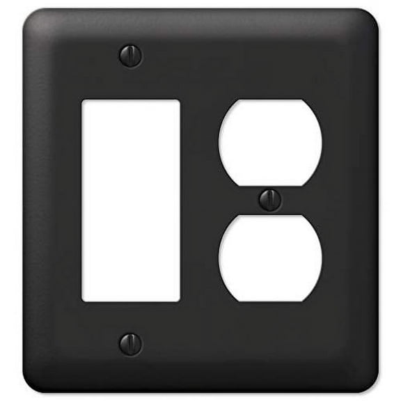 Amerelle 935RDBK Moderne Wallplate 1 Rocker / 1 Duplex Steel Black 1-Pack