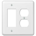 thumbnail image 1 of Amerelle 935RDW Devon Wallplate, 1 Rocker / 1 Duplex, Steel, White, 1-Pack, 1 of 3