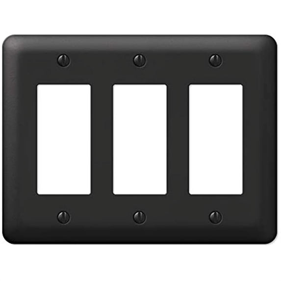 Amerelle 935RRRBK Moderne Wallplate 3 Rocker Steel Black 1-Pack