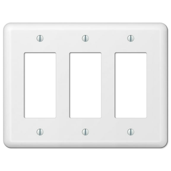 Amerelle 935RRRW Devon Wallplate, 3 Rocker, Steel, White, 1-Pack