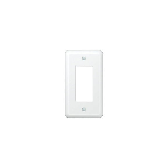 Amerelle 935RW Devon Wallplate, 1 Rocker, Steel, White, 1-Pack