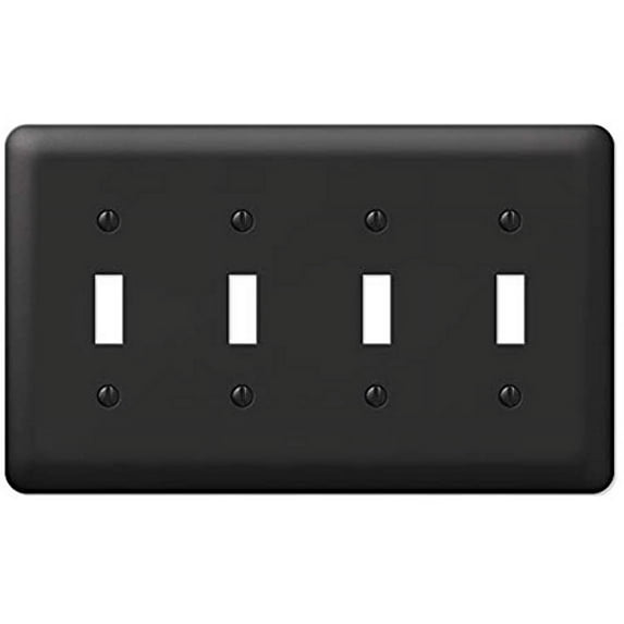 Amerelle 935T4BK Moderne Wallplate 4 Toggle Steel Black 1-Pack