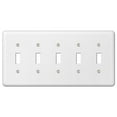 thumbnail image 1 of Amerelle 935T5W Devon Wallplate, 5 Toggle, Steel, White, 1-Pack, 1 of 2
