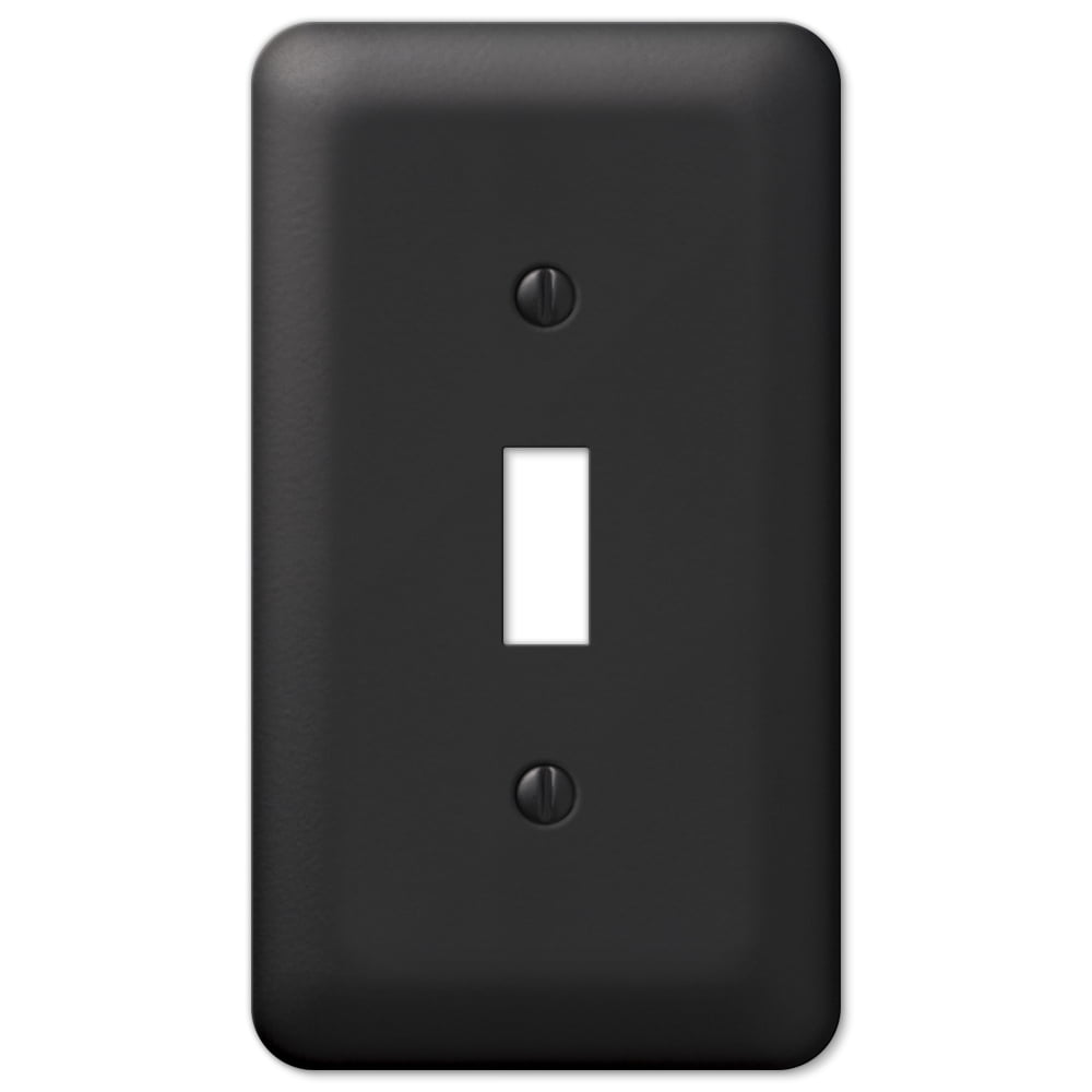 Black Steel Single Toggle Wall Plate