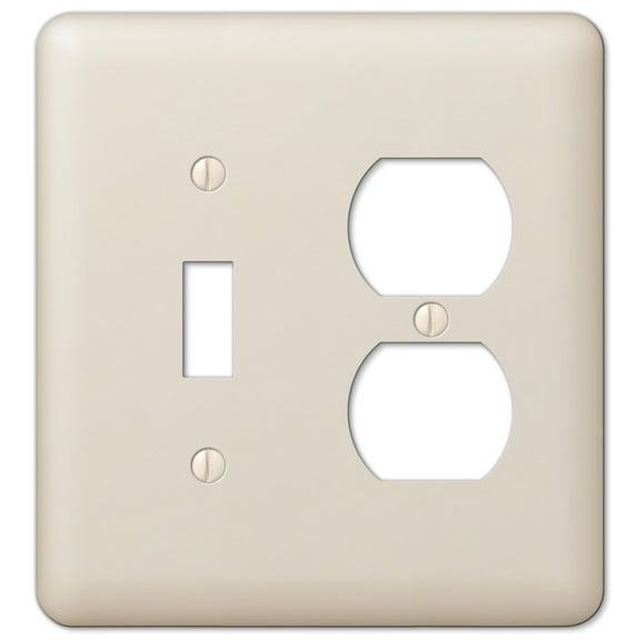 Amerelle 935TDAL Devon Wallplate, 1 Toggle / 1 Duplex, Steel, Almond, 1-Pack