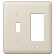 3009145 WALL PLT RKR/TGL STL ALM Amerelle Devon Light Almond 2 gang Stamped Steel Rocker/Toggle Wall Plate (Pack of 1)