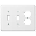 thumbnail image 1 of Amerelle 935TTDW Devon Wallplate, 2 Toggle / 1 Duplex, Steel, White, 1-Pack, 1 of 5