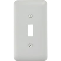 Amerelle 1-Gang Stamped Steel Toggle Switch Wall Plate, White 935TW