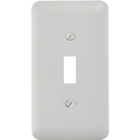 Amerelle 1-Gang Stamped Steel Toggle Switch Wall Plate, White 935TW