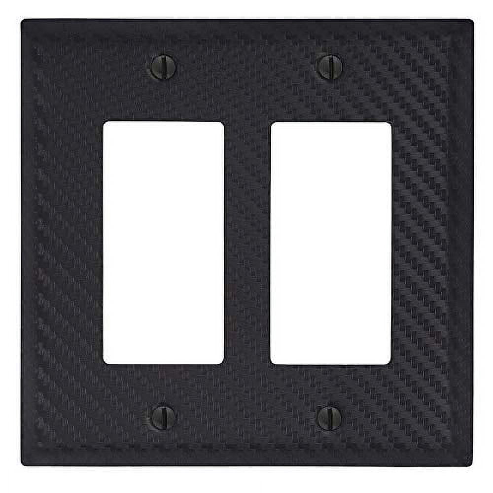 Black Carbon Fiber Double Rocker Steel Wall Plate