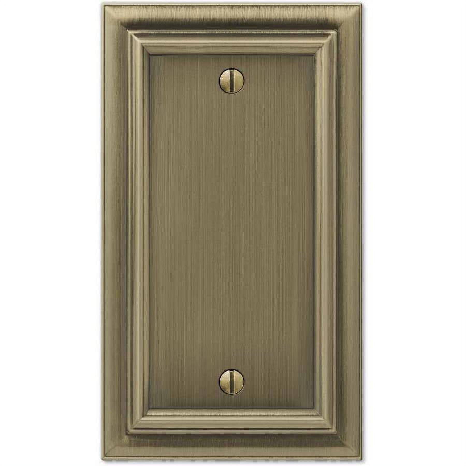 Brushed Brass Single Blank Cast Metal Wallplate