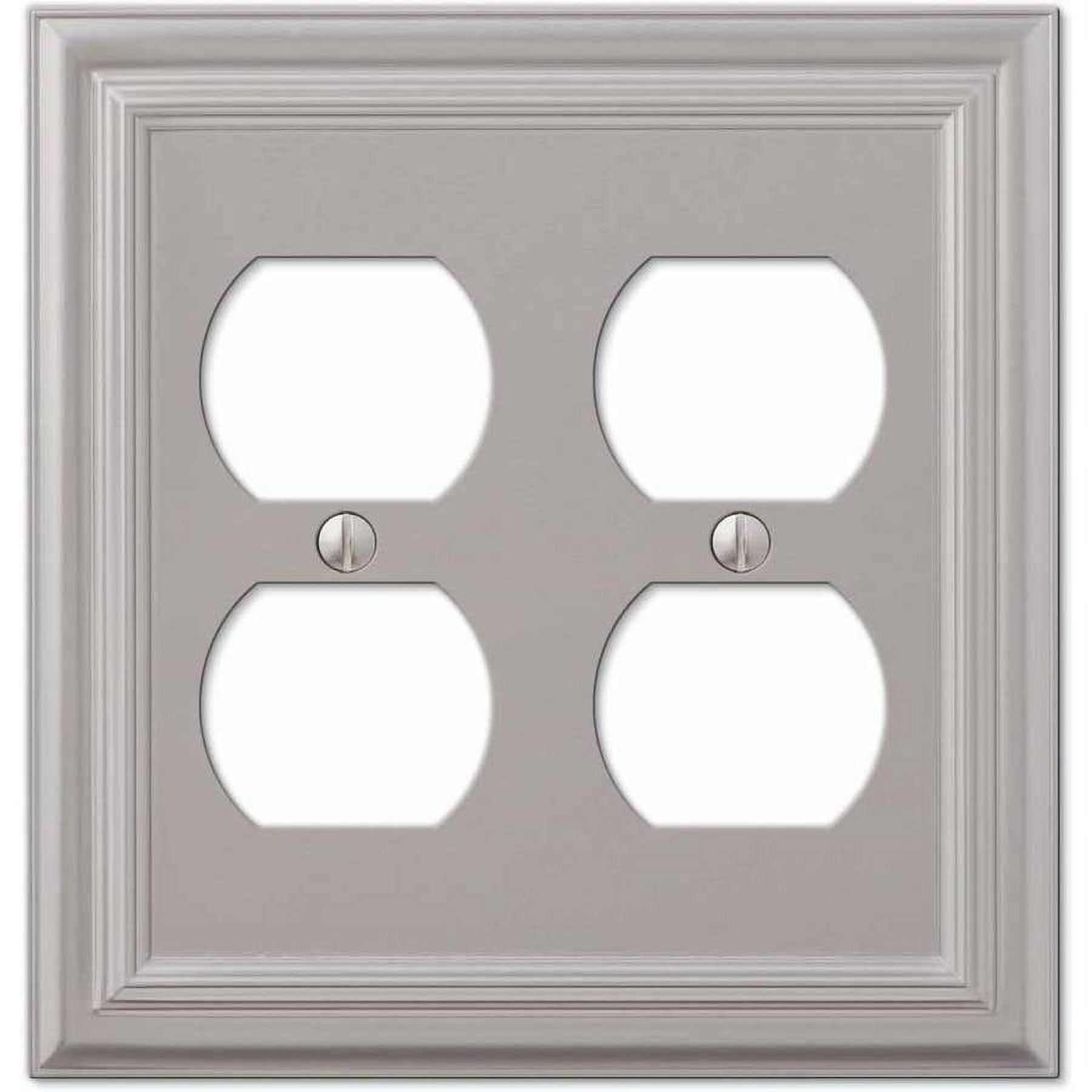 Satin Nickel Double Duplex Cast Metal Wallplate