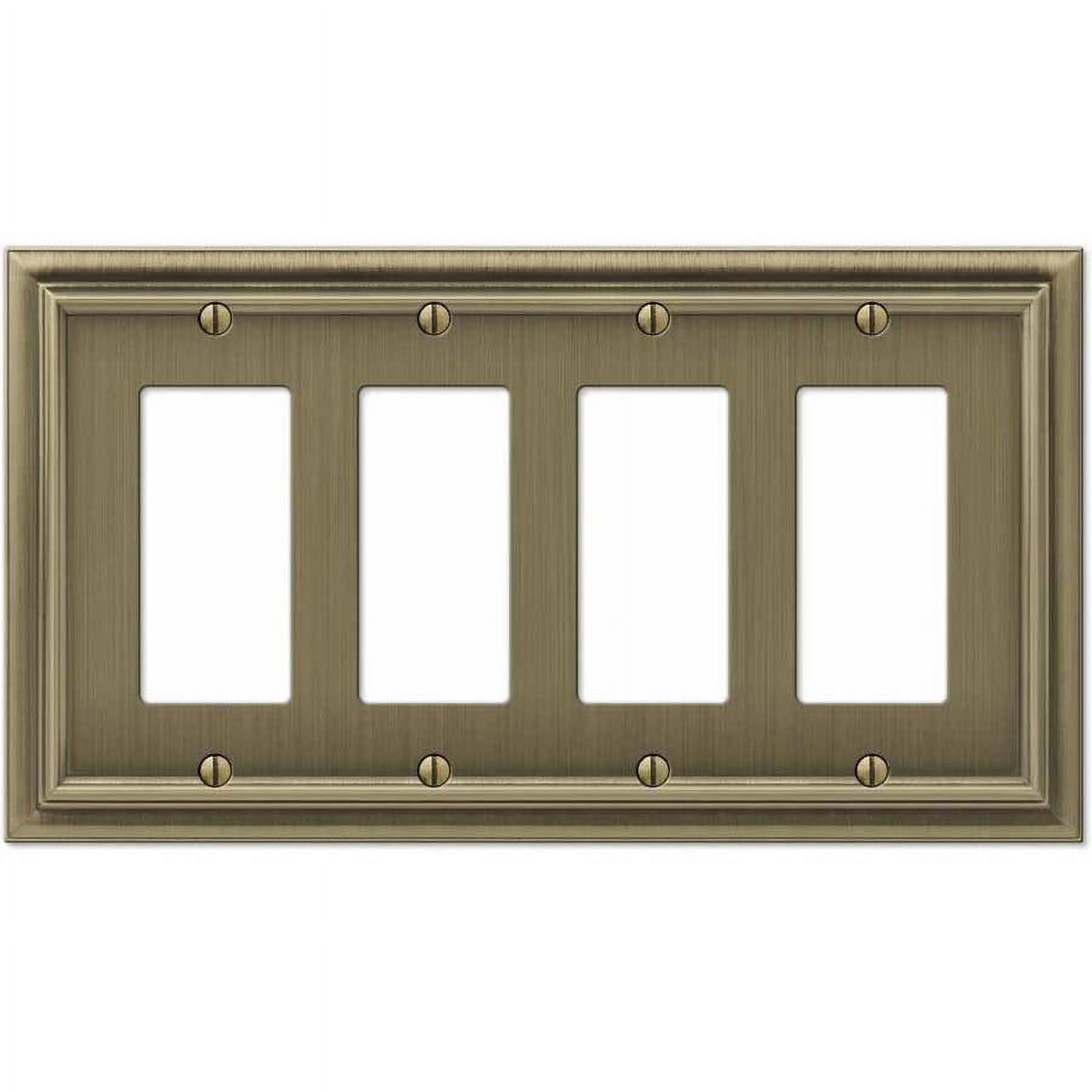 Piastra Da Parete Amerelle Continental White, Metallo Pressofuso, Per 1 Interruttore E 1 Deviatore, Finitura Bianca, Viti Incluse